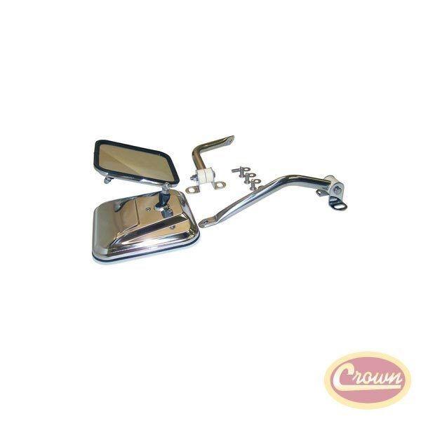 Side Windshield Mirror Kit (Stainless) - Crown# RT30001