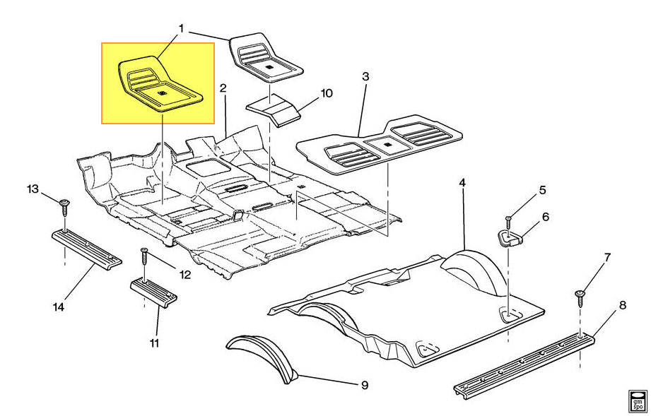 New OEM Genuine Vinyl Floor Mat Tan Driver Side w/ Logo GM Trucks 1990-1999