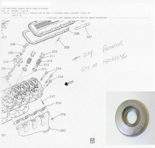New OEM Engine Valve Roto Cap for 7.4L 6.0L 1987-1994 GM# 14081046