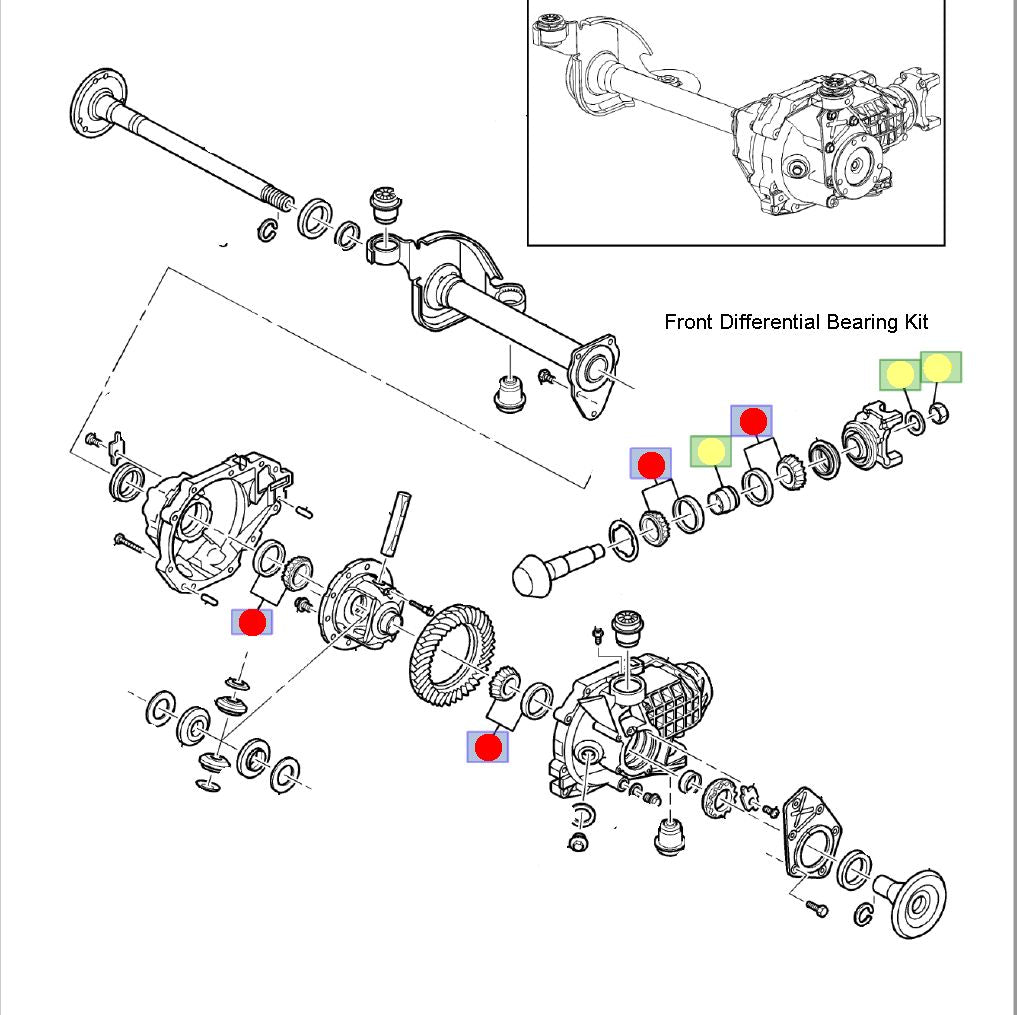 OEM Master Differential Bearing Kit 74067003 83-11Silverado Tahoe Front 7.25"