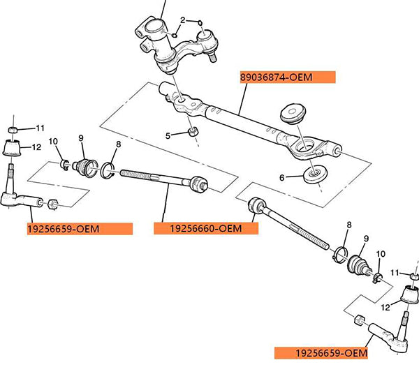 New OEM Steering Linkage Inner Tie Rod GM Trucks 2011-2014 #19256660 USA-Made