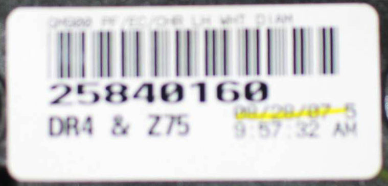 OEM Driver Mirror 07-14 Escalade White Pearl/Chrome DR4 Z75 POWER FOLD NO ARROW