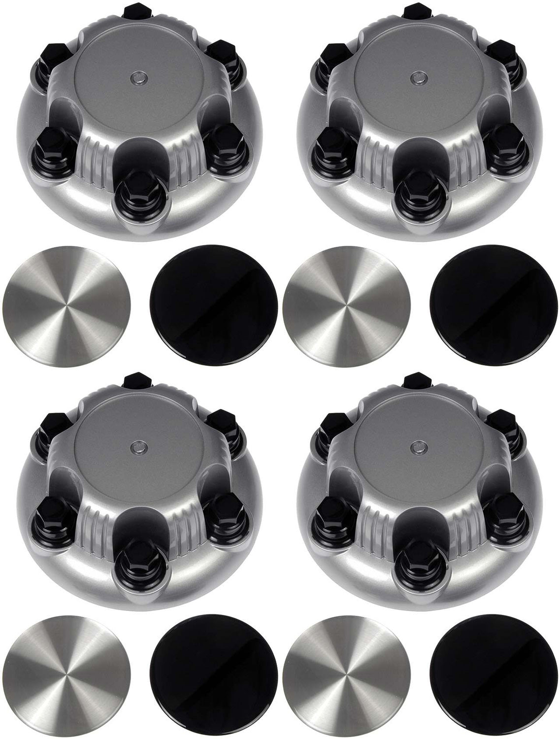 Four Grey Wheel Center Caps (Dorman# 909-030)