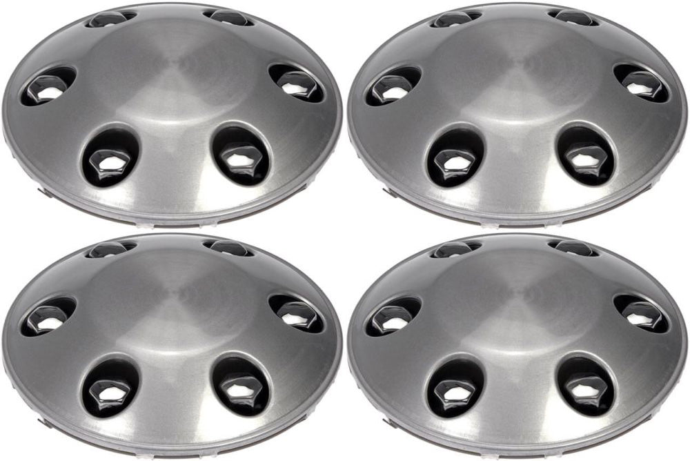 Four Brushed Aluminum Wheel Center Caps (Dorman# 909-045)