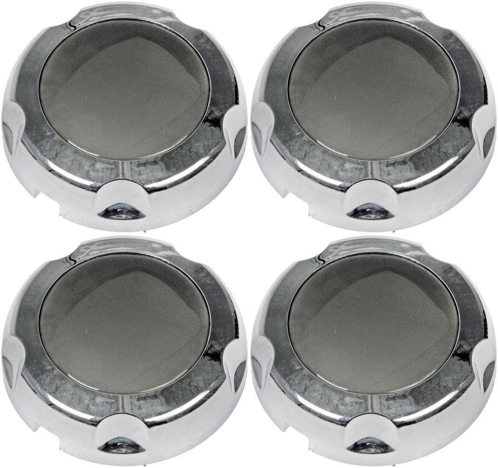 Four Chrome/Grey Center Caps (Dorman# 909-052)