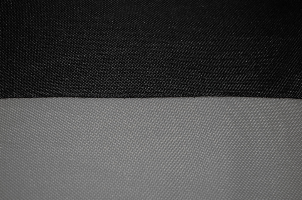 Front Seat Cover Set (Black/Gray) w/ Belt Pads & Wheel Cover - Crown# SCP20021