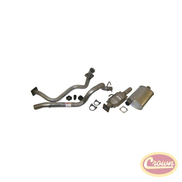 Crown Jeep Wrangler YJ 8792 2.5 Exhaust Kit Muffler Pipes Converter 5