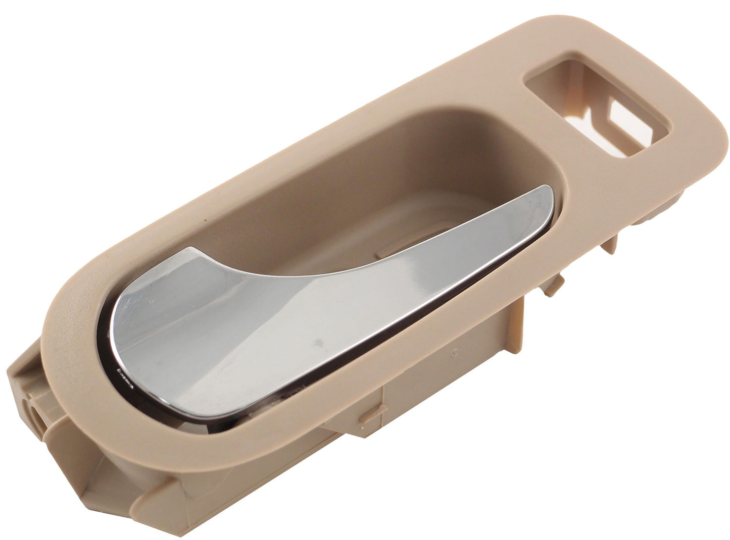 New Interior Door Handle - Rear Left - Chrome & Beige (Neutral) - Dorman 81814