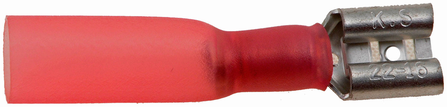 Red 10pk 22-18 Gauge Female Quick Weather Proof Disconnect .25" - Dorman 85254