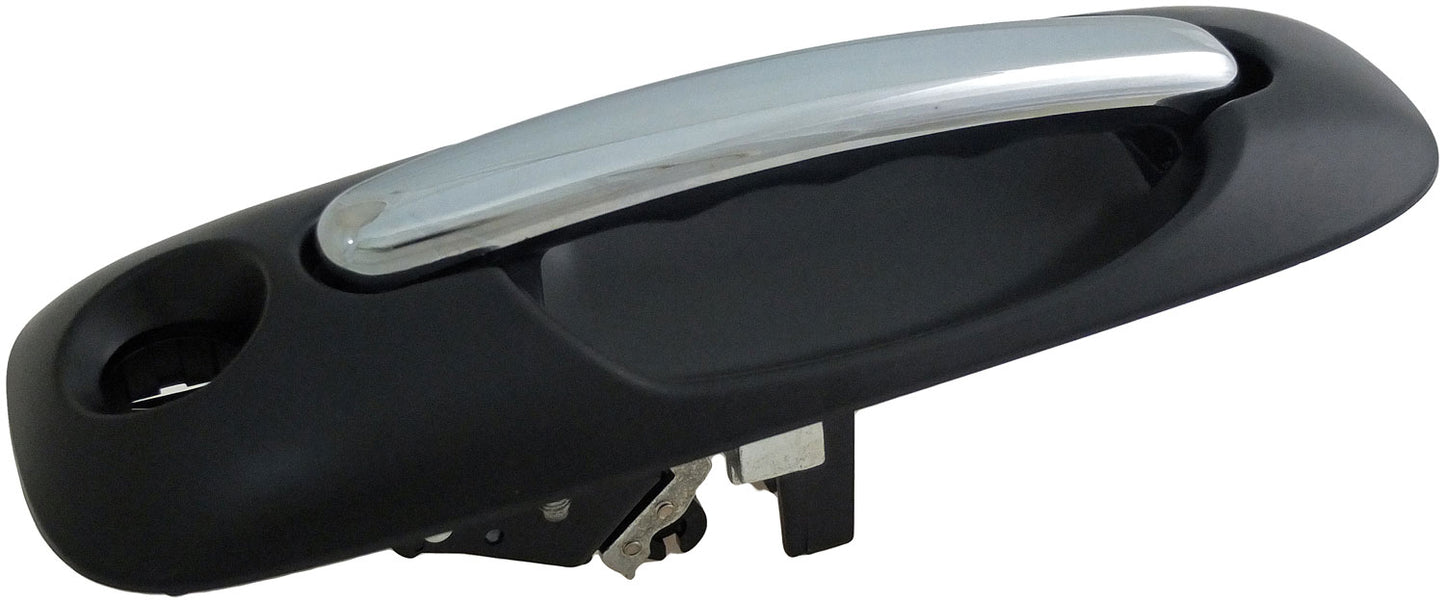 Ext Door Handle Side Sliding Left w/ Keyhole Chrome Lever Black Housing - 93610