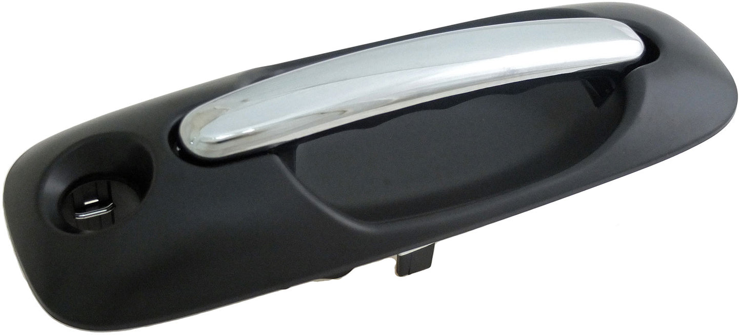 Ext Door Handle Side Sliding Right w/ Keyhole Chrome Lever Black Housing - 93611