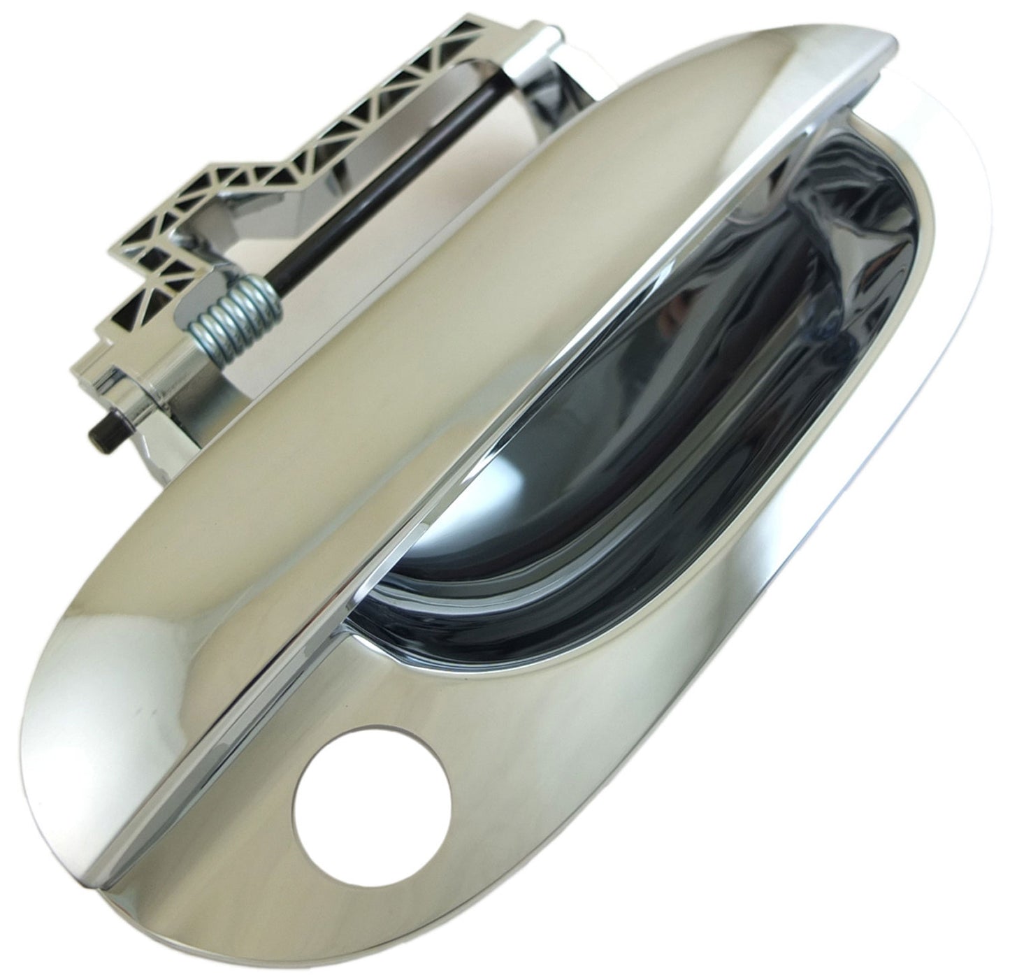 Exterior Door Handle Front Right With Keyhole All Chrome - Dorman# 95157