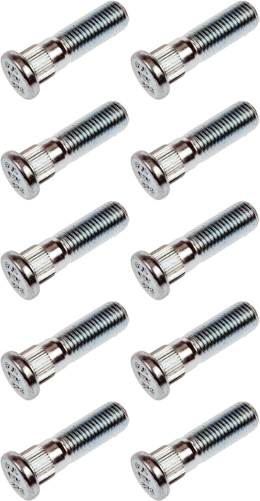 10 Serrated Wheel Stud M12-1.50 - 12.97mm Knurl, 42.5mm Length - Dorman# 610-568