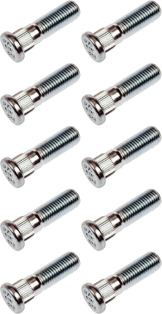 10 Serrated Wheel Stud M12-1.50 - 12.97mm Knurl, 42.5mm Length - Dorman# 610-568