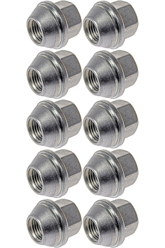 10 New Wheel Nut M14-1.50 Bulge - 21mm Hex, 26.7mm Length - Dorman 611-304