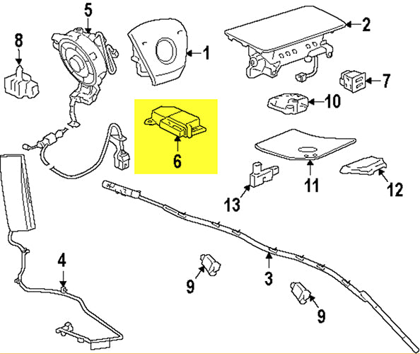 New OEM Air Bag Diagnostic Unit for 2010 Cadillac Escalade GM 13576628