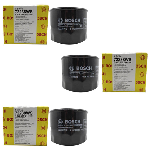 Set of 3 New Bosch Original Oil Filters 72238WS Buick Cadillac Chevrolet GMC