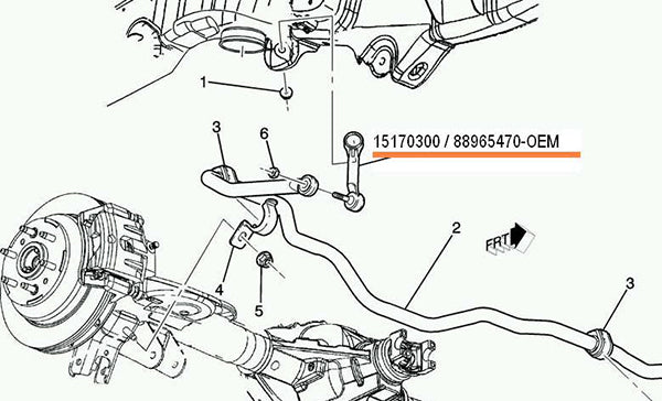 OEM Rear Left Stabilizer Sway Bar Link Buick Chevrolet GMC Oldsmobile 88982342