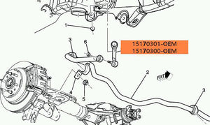 OEM Rear Right Stabilizer Sway Bar Link Buick Chevrolet GMC Oldsmobile 88982343