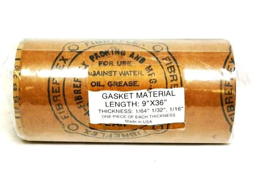 3 Gasket Material Rolls 9" x 36" Thickness: ONE OF EACH 1/16" 1/32" 1/64" *USA*