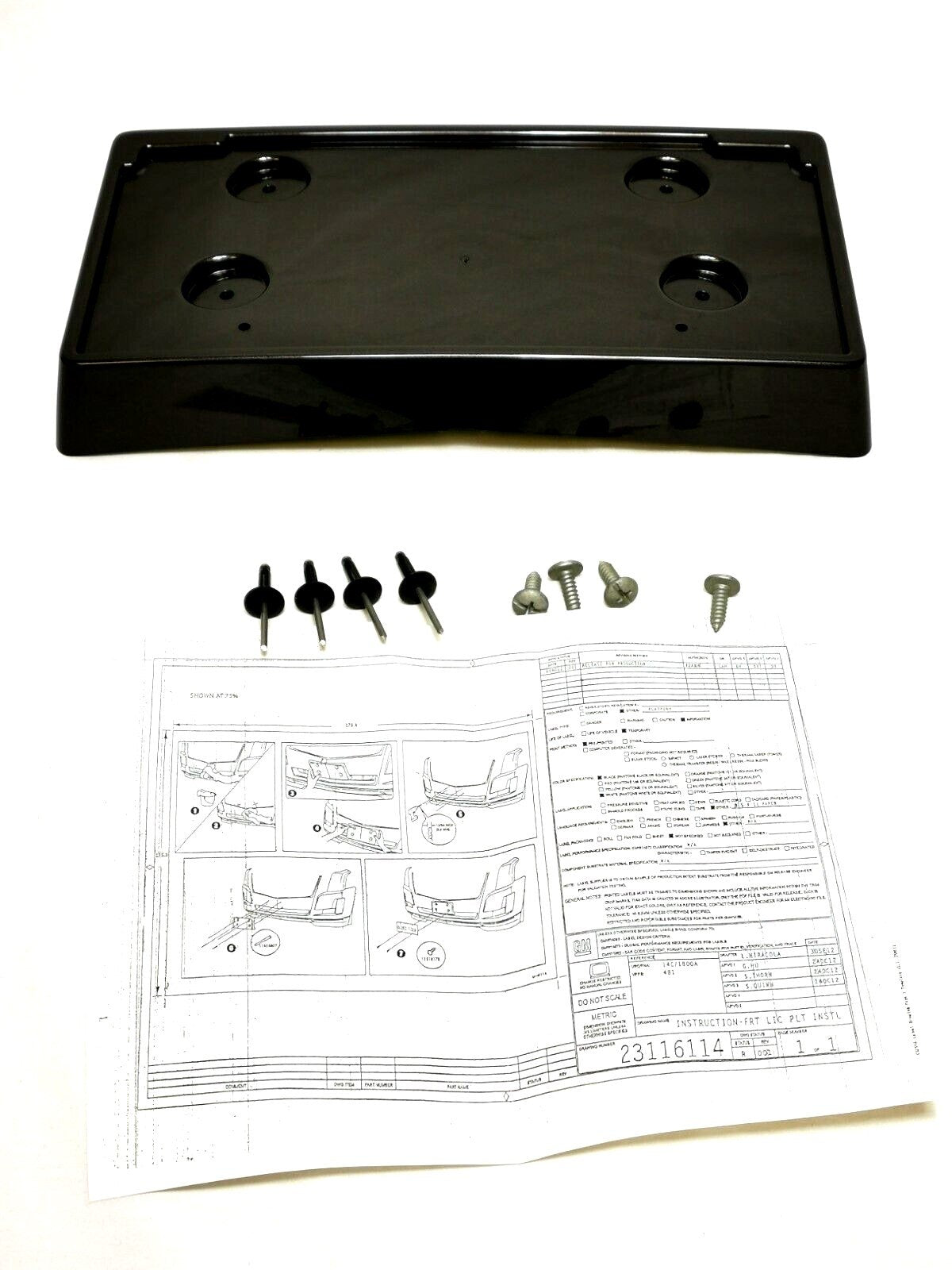 GM OEM 23116113 License Plate Mounting Bracket BLACK 2015-2016 Escalade ESV
