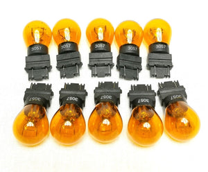 Set of 10 Lamp Bulb Lightbulbs 3057NA Amber Turn Signal Parking DRL Light Bulbs