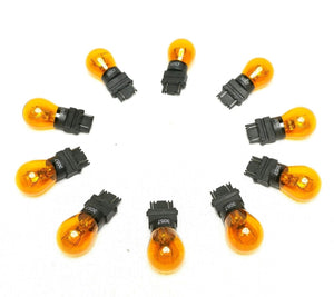 Set of 10 Lamp Bulb Lightbulbs 3057NA Amber Turn Signal Parking DRL Light Bulbs
