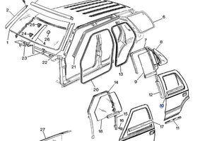 OE LH Rear Side Door Window Glass Weatherstrip/Blade 95-05 Jimmy S10 15708559