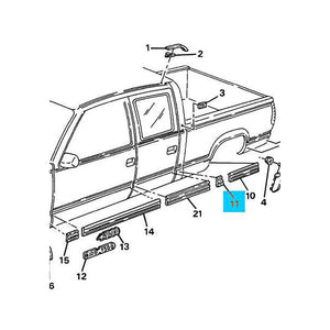 New OEM Door Molding GM 15740097 Black & Chrome Between Door & Bed 80.0mm