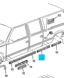 New OEM Door Molding GM 15740105 Black & Chrome Rear Doors 930.0mm
