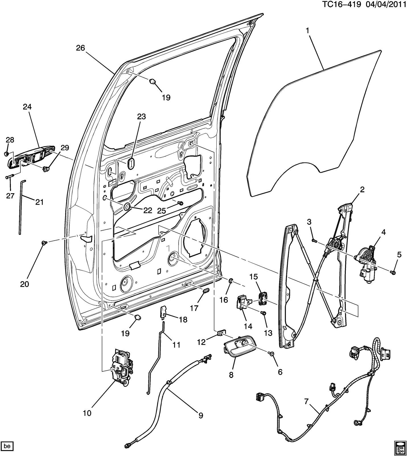 OE-Specs RR Driver Side Power Window Regulator Fit 07-13 Escalade Suburban Tahoe