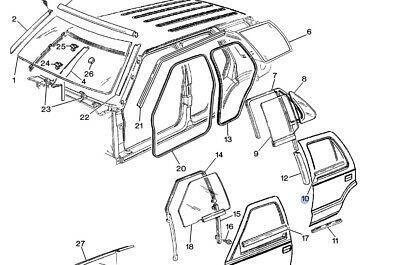 OE RH Rear Side Door Window Glass Weatherstrip/Blade 95-05 Jimmy S10 15708560