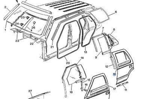 OE RH Rear Side Door Window Glass Weatherstrip/Blade 95-05 Jimmy S10 15708560