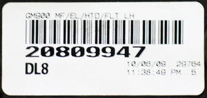 20843116 OEM Driver Mirror 09-13 Silverado Tahoe Yukon Black/Black Grain DL8