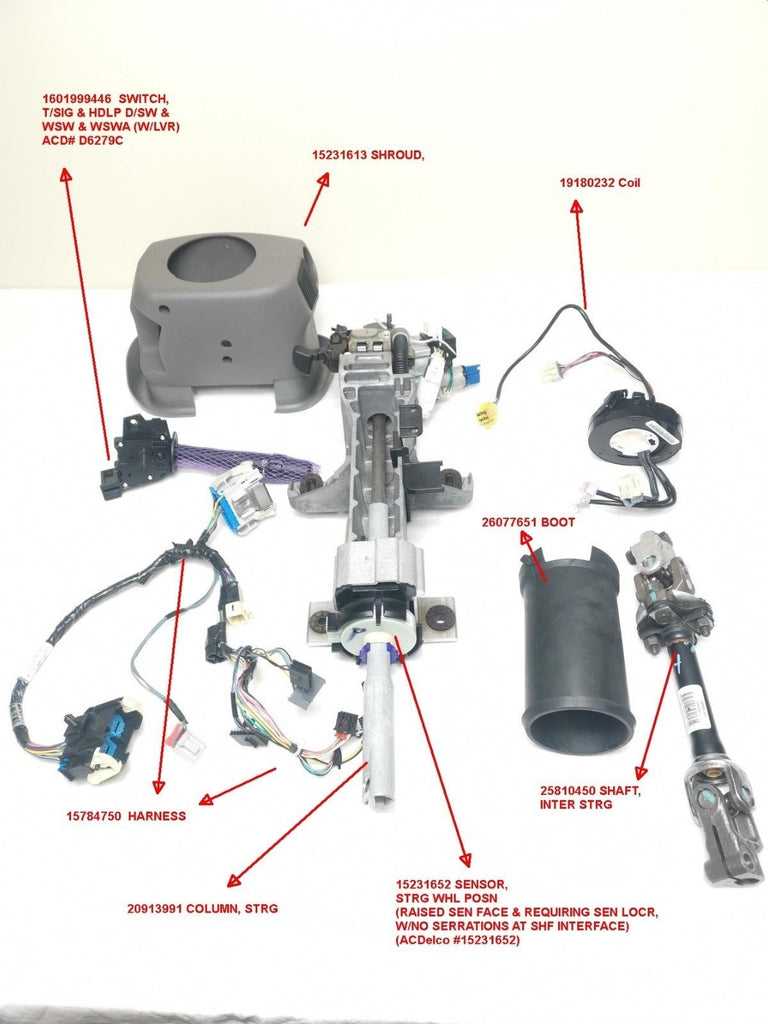 OEM GM 20913991 Complete Steering Column 07-11 Buick Lucerne Titanium