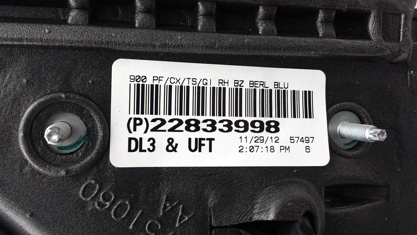 OEM Passenger Side Mirror 09-13 Chevrolet GMC Trucks Berlin Blue/ Molded DL3 UFT