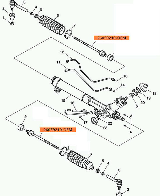 One New OEM 26059210 USA-Made Steering Inner Tie Rod End #ES3488