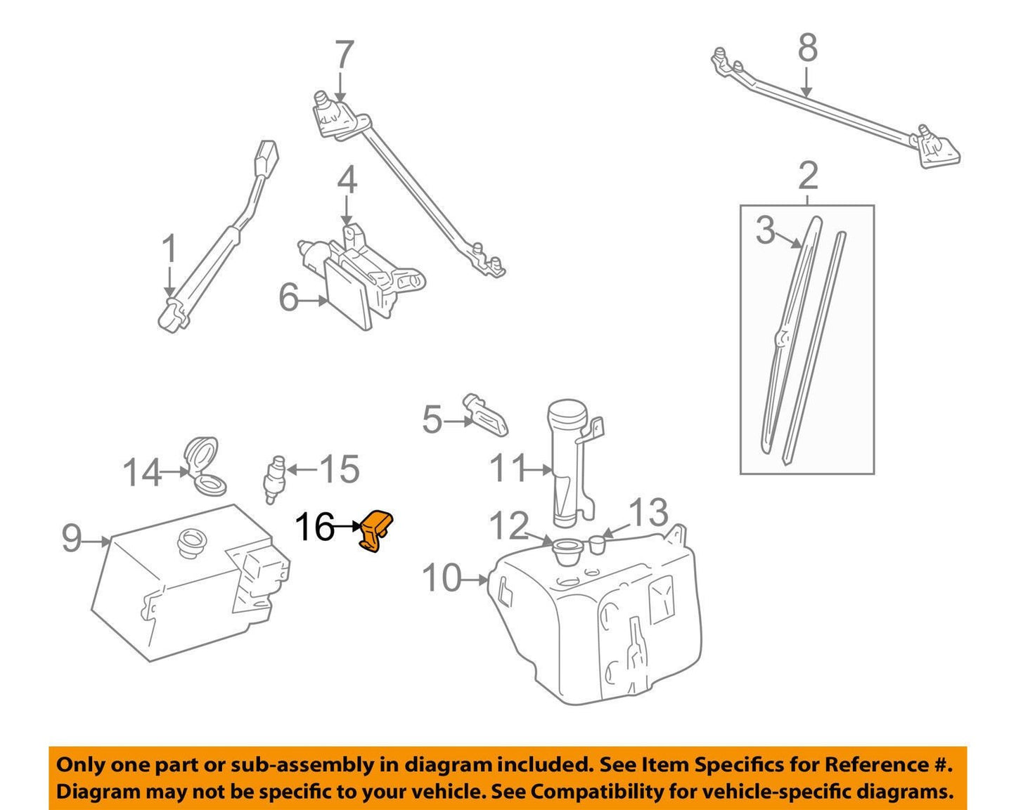 OEM GM 22072439 Windshield Washer Nozzle Fits 88-00 Tahoe Suburban Pickups CK 15/25/3500 Old P/N 15545259