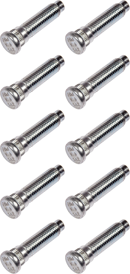 10 Serrated Wheel Stud M14-2.0 -15.97mm Knurl, 61.5mm Length - Dorman# 610-542