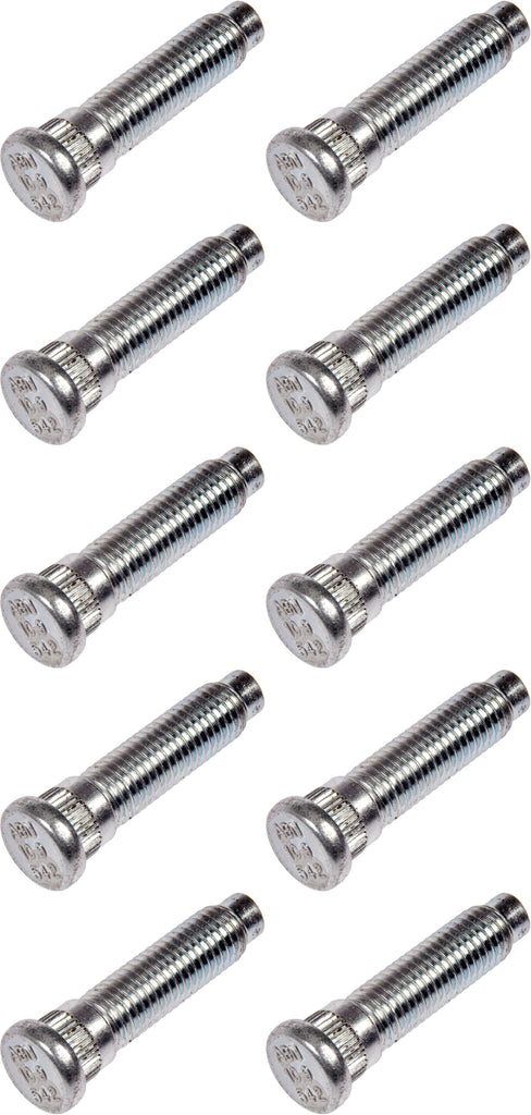 10 Serrated Wheel Stud M14-2.0 -15.97mm Knurl, 61.5mm Length - Dorman# 610-542