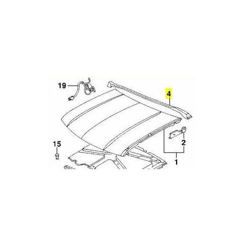 One Original Equipment  Hood Rear Seal (Weatherstrip) GM 15647848