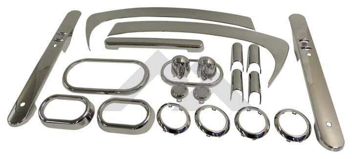 One New Complete Interior Trim Kit (2-Door; Chrome) - Crown# RT27029