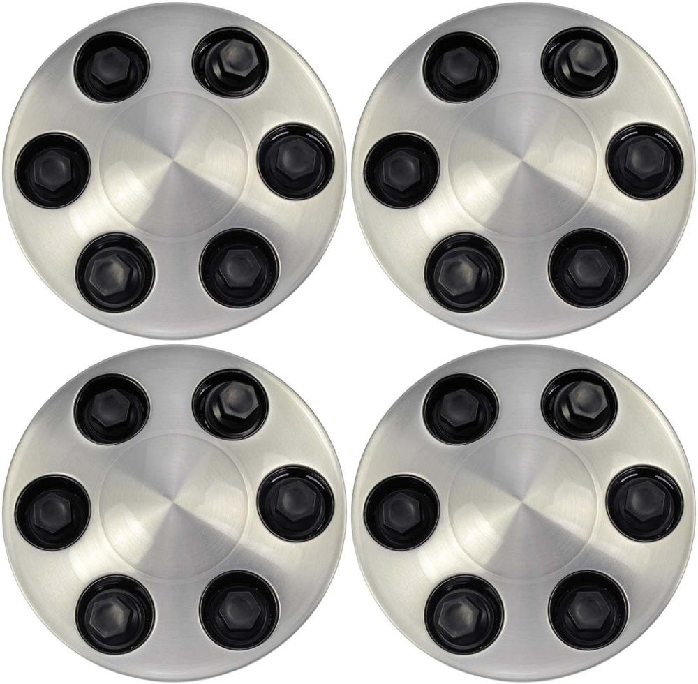 Four Wheel Center Caps - Brushed Aluminum Look (Dorman# 909-011)