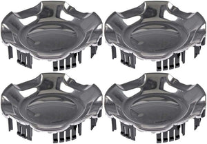 Four Brushed Aluminum Wheel Center Caps (Dorman# 909-019)