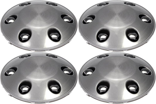 Four Brushed Aluminum Wheel Center Caps (Dorman# 909-045)