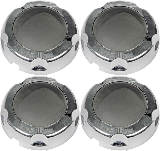 Four Chrome/Grey Center Caps (Dorman# 909-052)