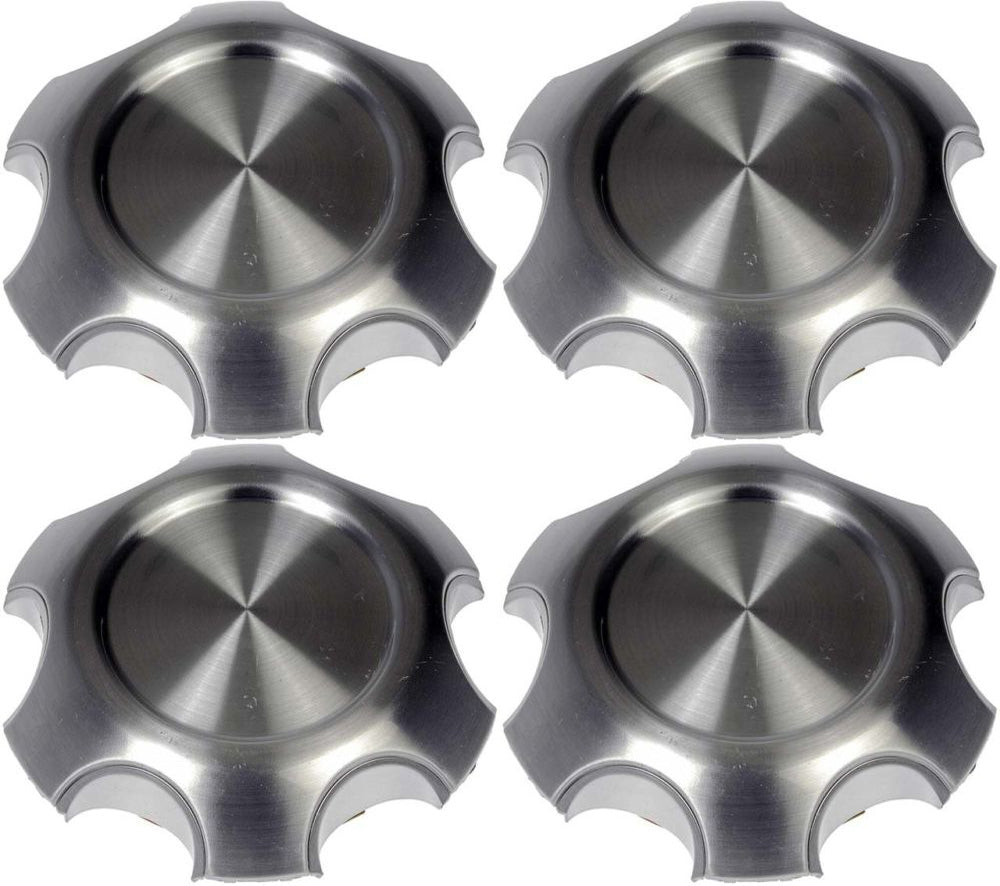 Four Brushed Aluminum Wheel Center Caps (Dorman# 909-112)
