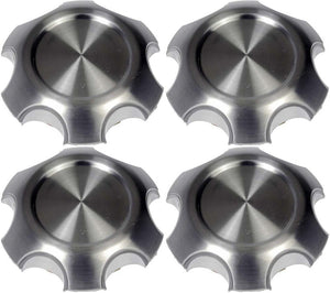 Four Brushed Aluminum Wheel Center Caps (Dorman# 909-112)