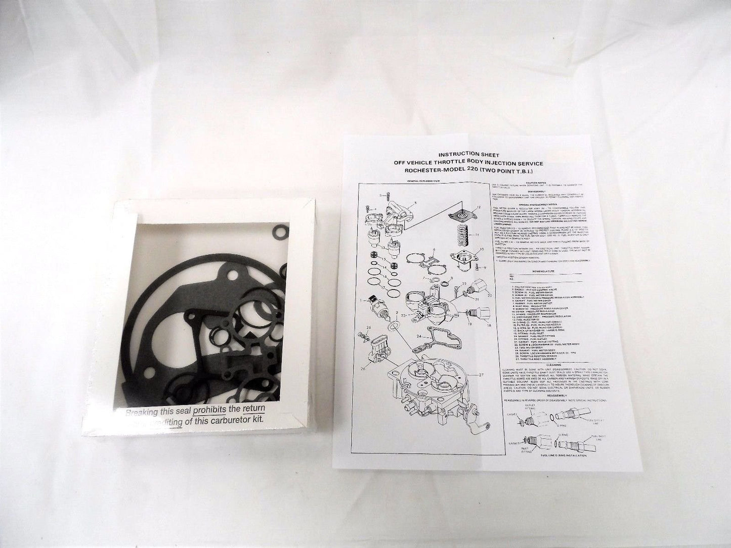 GM TBI THROTTLE BODY REBUILD KIT twin injector pod repair gasket seal O-ring
