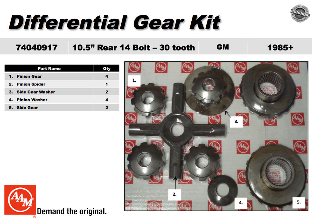 OEM Spider Gear Kit - 74040917 85-12 Rear Axle 10.5